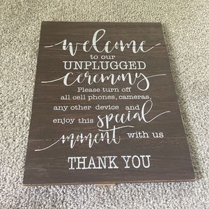 Unplugged wedding ceremony sign